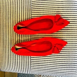 J crew orange suede flats